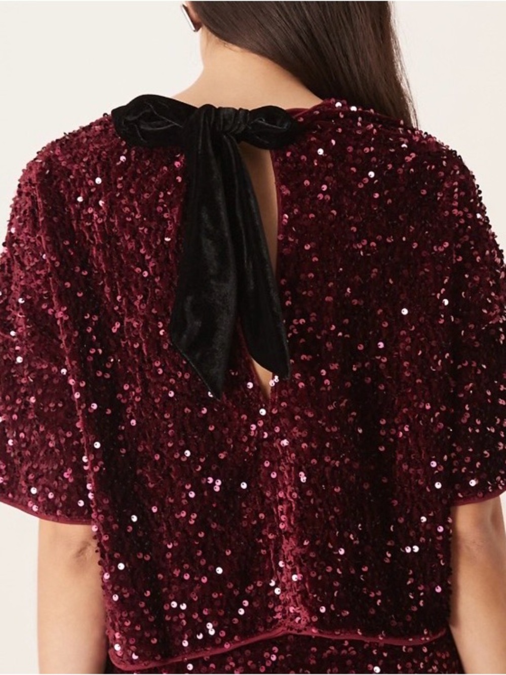 ASOS DESIGN velvet sequin short sleeve tee